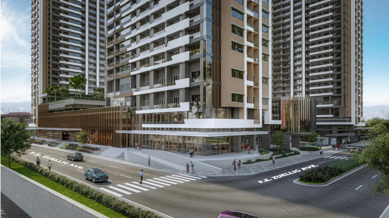 Artist perspective of Mantawi Residences streetscape